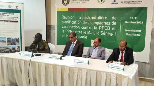 الاجتماع الحدودي للتخطيط لحملات التلقيح ضد مرضَي التهاب الجلد العقدي  وطاعون المجترات الصغيرة  بين مالي والسنغال وموريتانيا